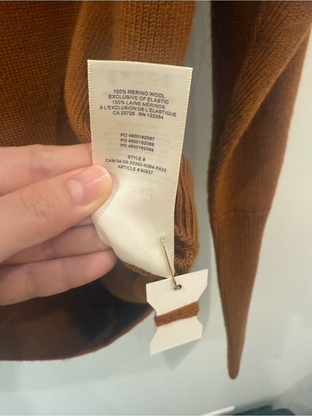 NWT ARITZIA Wilfred Cyprie Sweater Merino wool mockneck Rich Chestnut Small - Picture 8 of 12